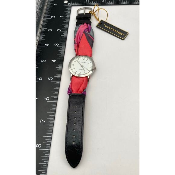 Vernier 7 West Womens Watch 32mm - New Battery - Adjustable Cloth Leather Band - Picture 11 of 12
